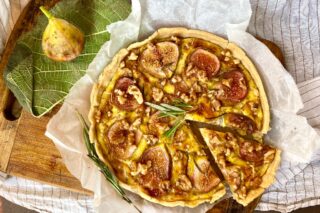 Figentærte med gedeost