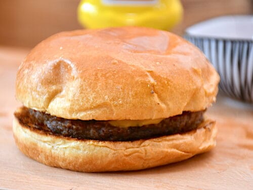 billede med hamburger