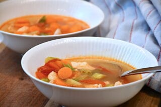 billede med Tom Yam suppe