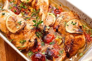 italiensk aftensmad med kylling og tomater