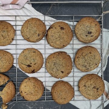 Marcipancookies med chokolade