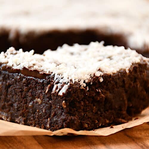 Banan brownie med chokolade og kokos