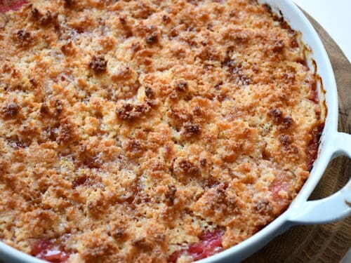 billede af rabarbercrumble med kokos