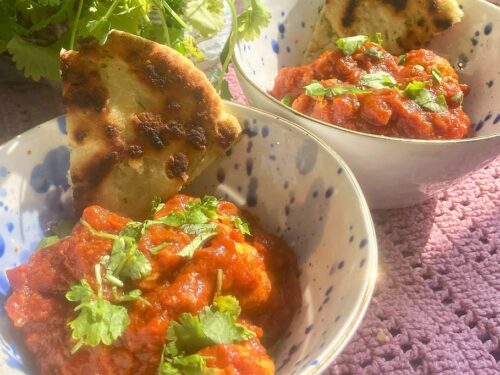 Kylling Madras med naan