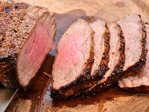 billede med roastbeef i airfryer