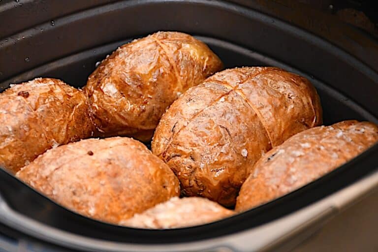 billede med bagekartofler i airfryer