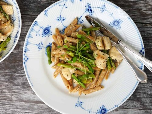 billede med pasta i parmesansovs