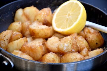 billede med citronglaserede kartofler