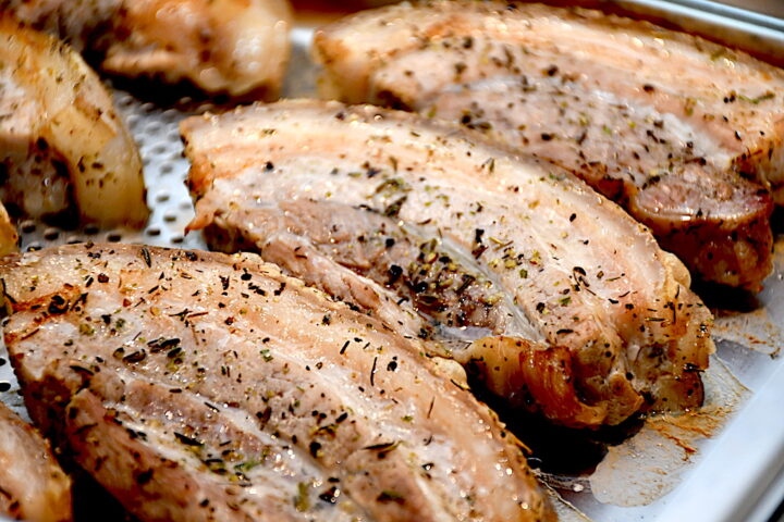 de stegte ribsteaks vendes efter en time  i ovnen
