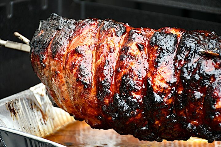 nakkesteg på rotisserie