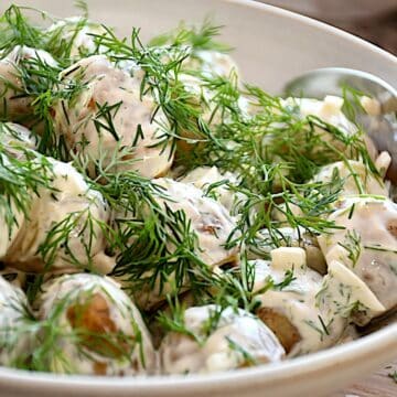 Billede af kartofler med dillercreme dildcreme.