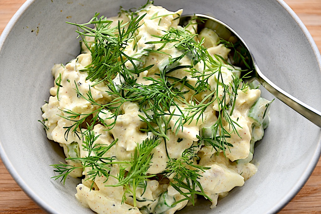 Billede af salat med pighvar.
