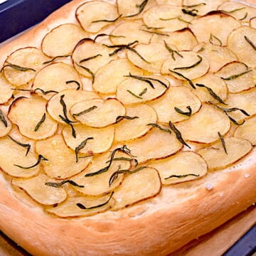 Billede af kartoffelpizza hvid pizza.