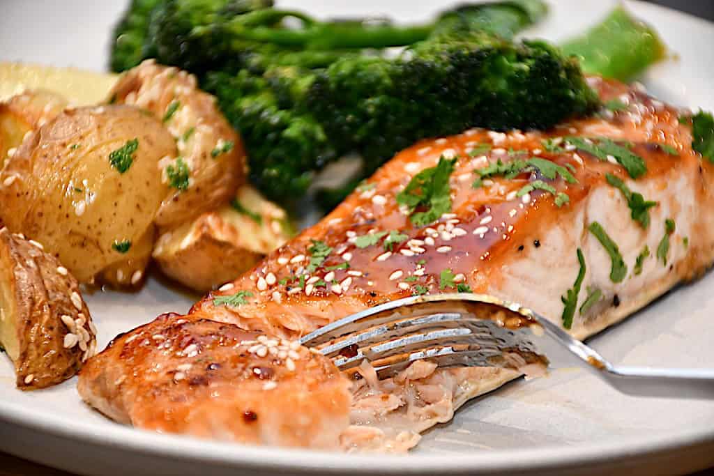 Billede af teriyaki laks.