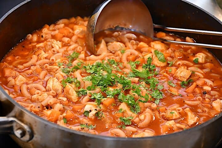Kylling pastasuppe i gryde
