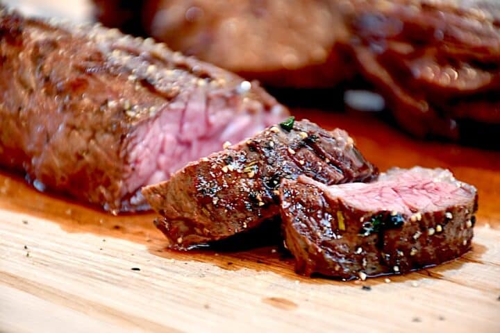 Billede af grillet boeuf onglet.