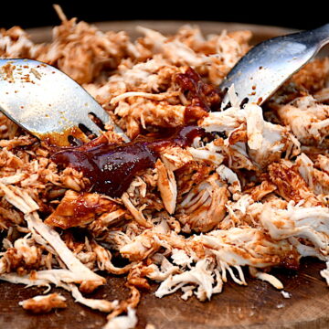 Billede af pulled chicken.